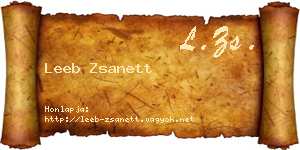 Leeb Zsanett névjegykártya